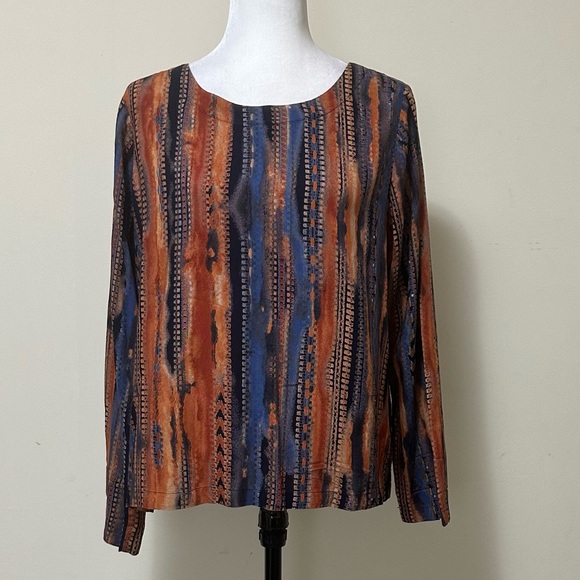 Coco + Carmen NEW Textured Stripes in Print Long Sleeve Popover Pullover S/M - Picture 12 of 16